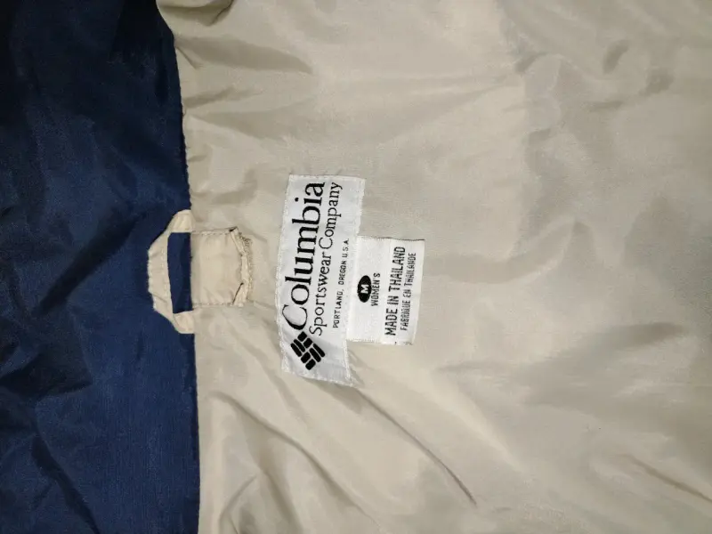 Chaqueta Columbia impermeable beige y azul - 3