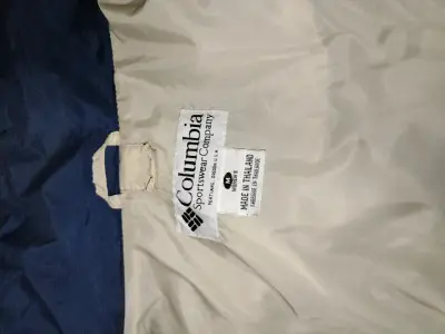 Chaqueta Columbia impermeable beige y azul - miniatura 3