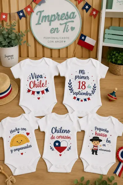 Bodies de bebé personalizados con frases chilenas - miniatura 1