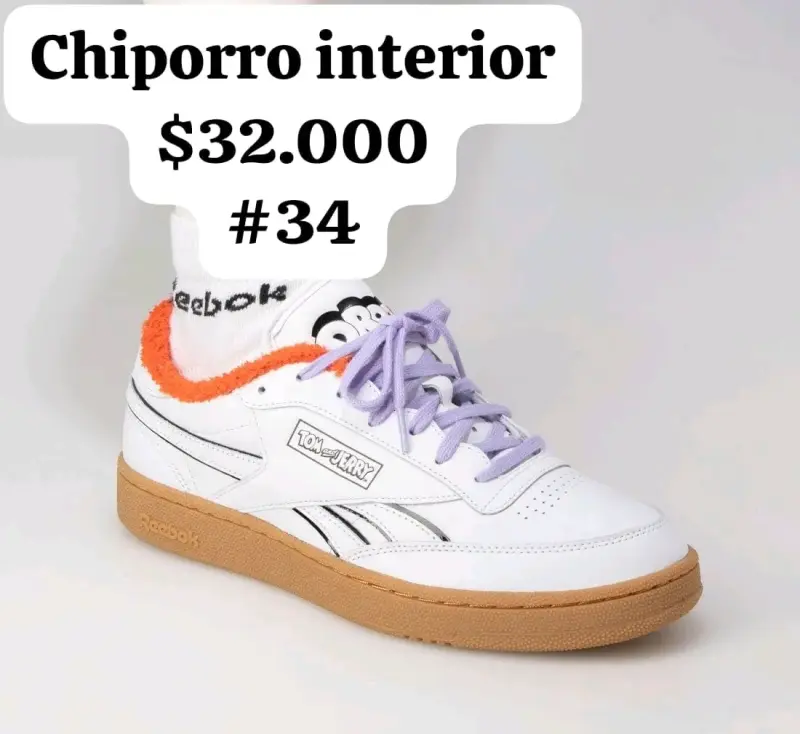 Zapatillas Reebok Tom y Jerry blancas con chiporro