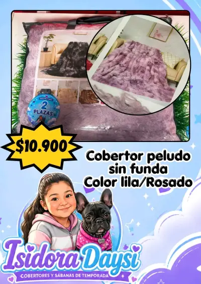 Cobertor peludo sin funda 2 plazas gris - miniatura 2