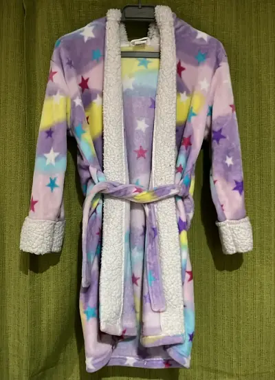 Bata infantil unicornio con capucha y estrellas - miniatura 1