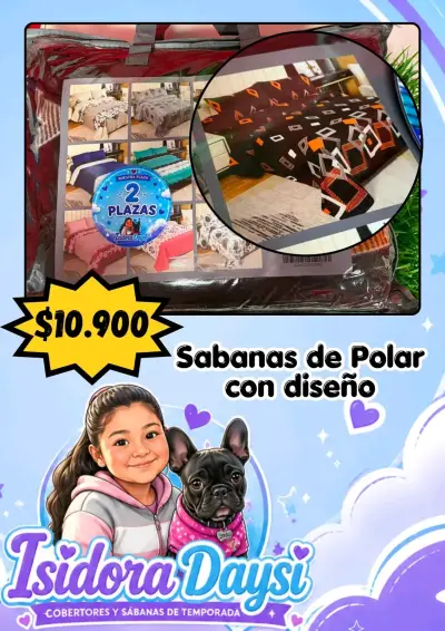 Sábanas de polar 2 plazas con diseño - miniatura 1