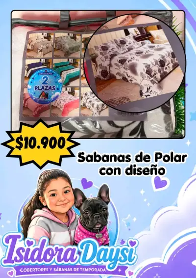 Sábanas de polar 2 plazas con diseño - miniatura 3