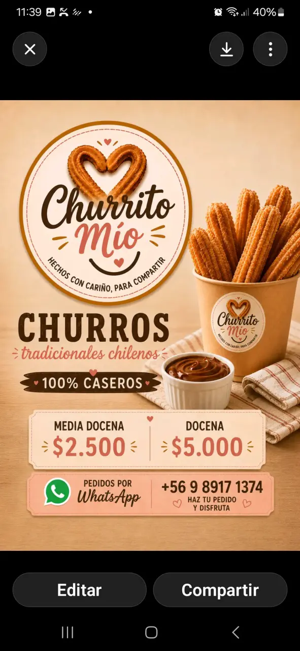 Churros tradicionales chilenos Churrito Mío - 1