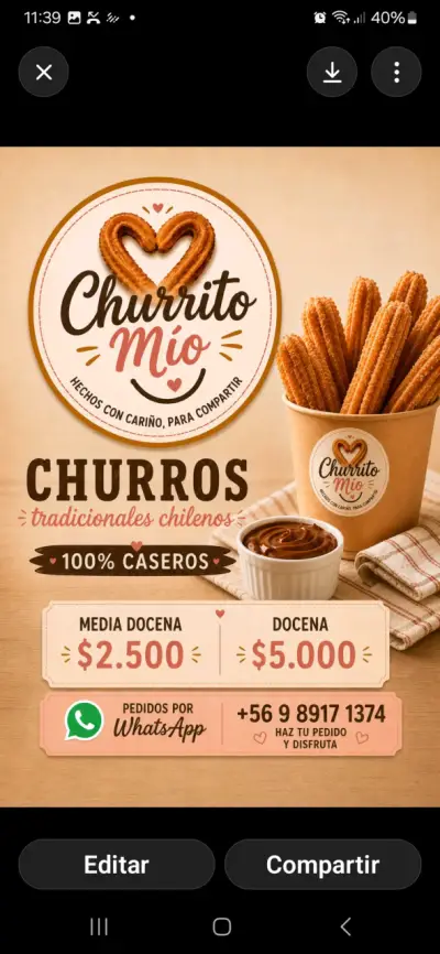 Churros tradicionales chilenos Churrito Mío - miniatura 1