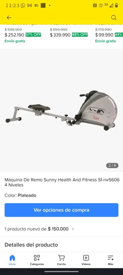Máquina de Remo Sunny Health And Fitness SF-RW5606 - miniatura 5