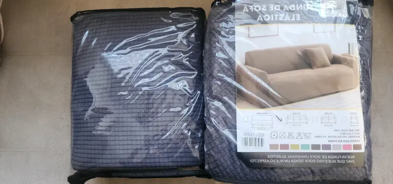 Fundas de Sofá Elásticas Nuevas Color Gris - 5