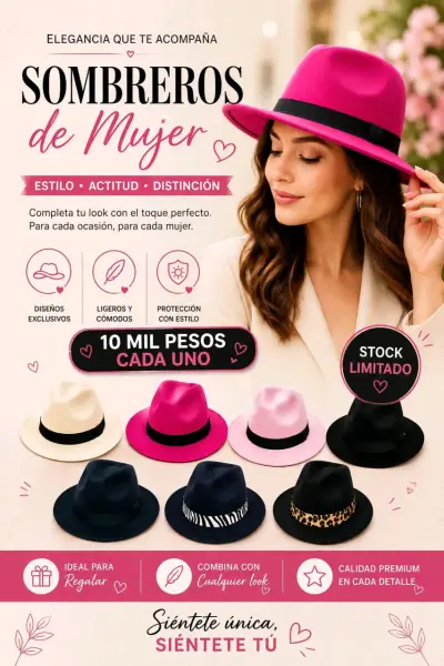 Sombrero de Mujer en Varios Colores - miniatura 1