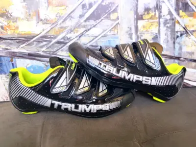 Zapatillas de ciclismo Tiebao negras con velcro - miniatura 2