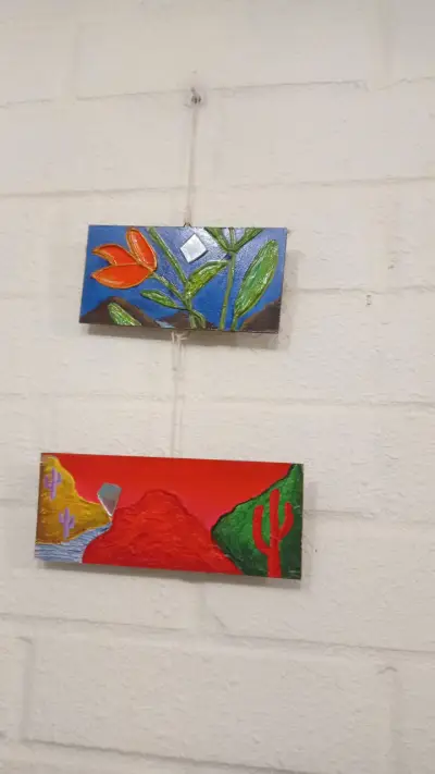 Cuadro Pintura Paisaje Desértico en Lienzo - miniatura 2