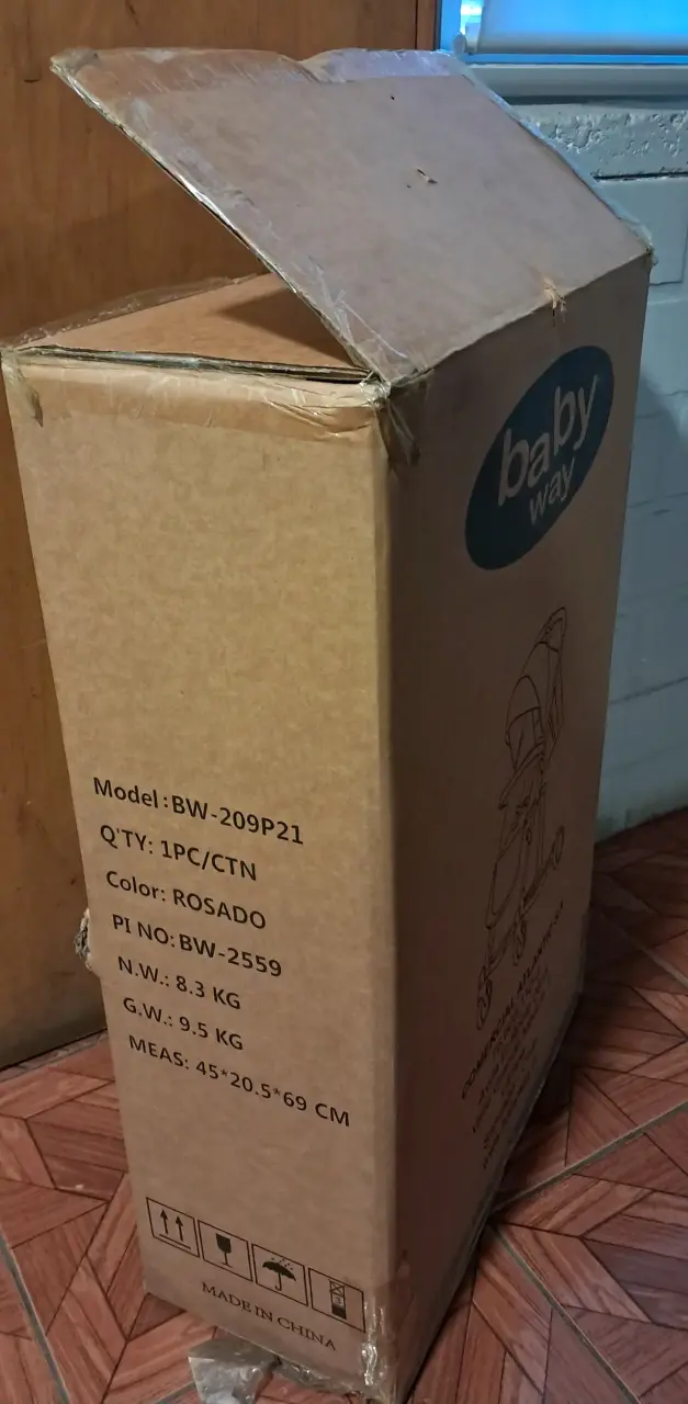 Coche para bebé Baby Way rosado plegable - 4
