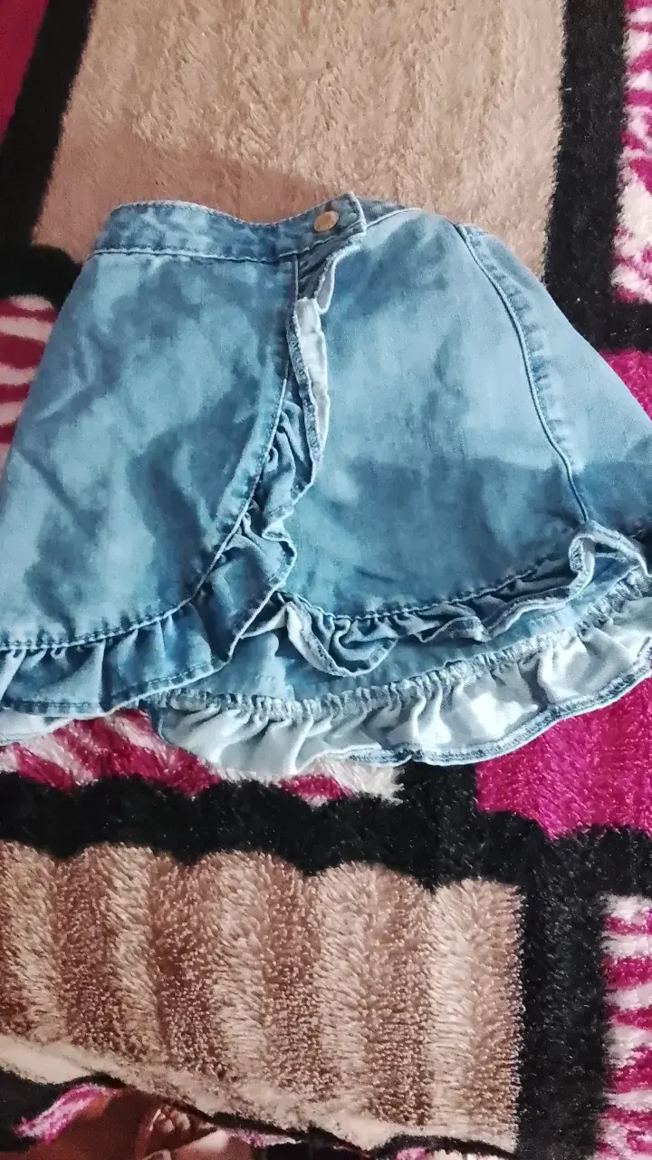 Mini de mezclilla azul para niña - 1