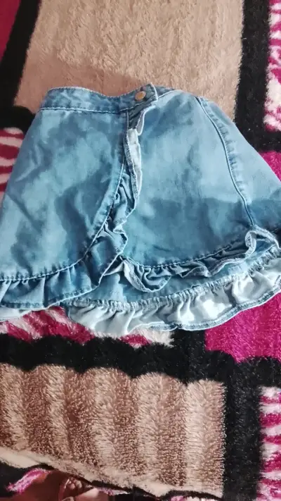 Mini de mezclilla azul para niña - miniatura 1
