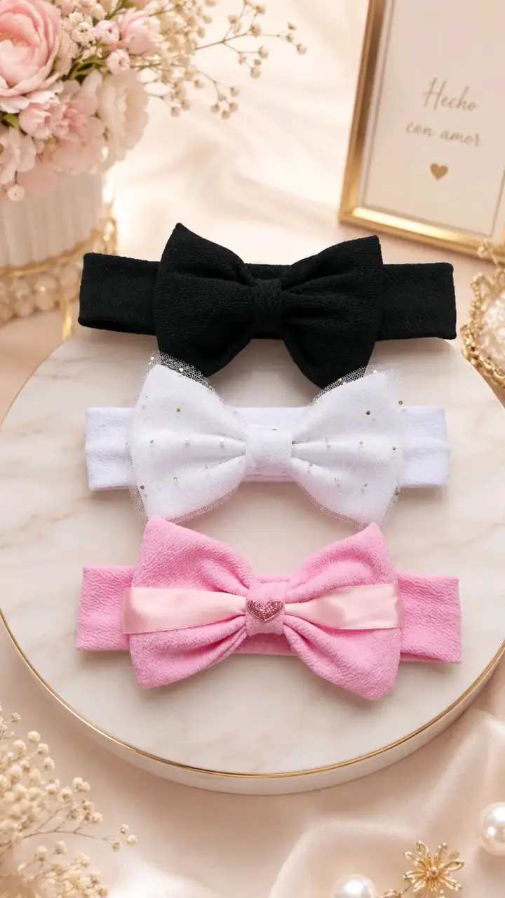 Cintillos Flor Perla para Niñas en Varios Colores - 3