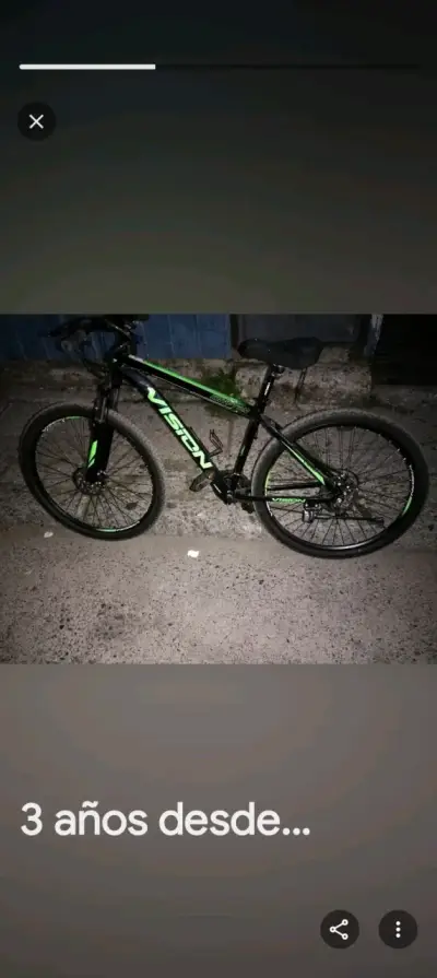 Bicicleta Vision Mountain Bike Negra y Verde - miniatura 1