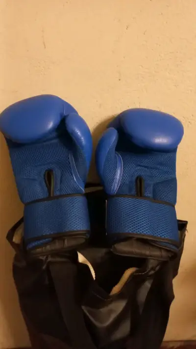 Guantes de boxeo azules Muuk 14 oz - miniatura 3