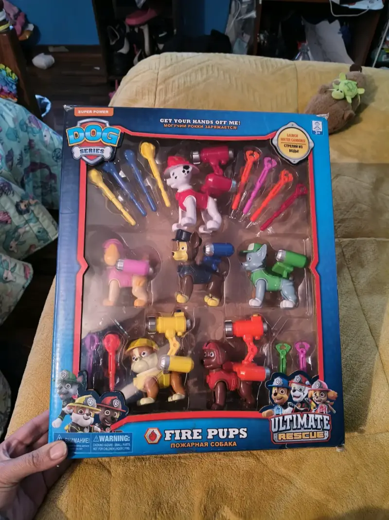 Set de figuras de rescate de perros con cañones de agua - 1