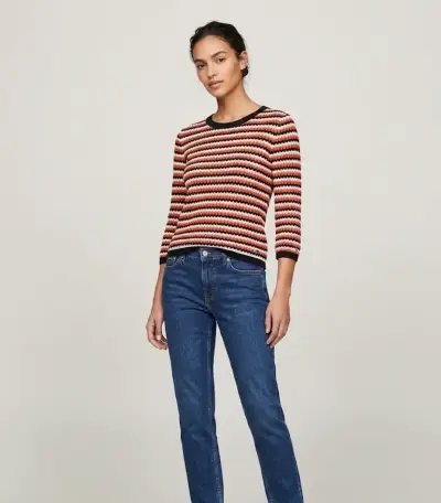 Suéter de rayas multicolor para mujer - miniatura 1