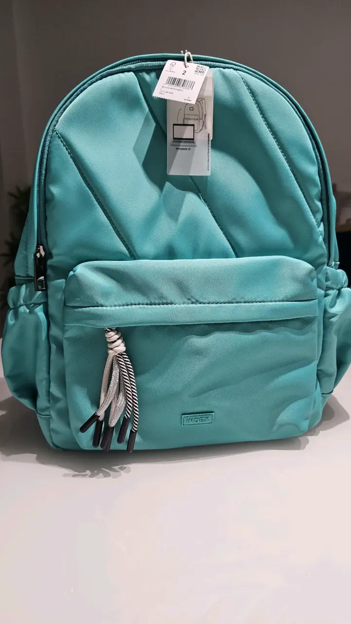 Mochila turquesa para notebook Index - 1