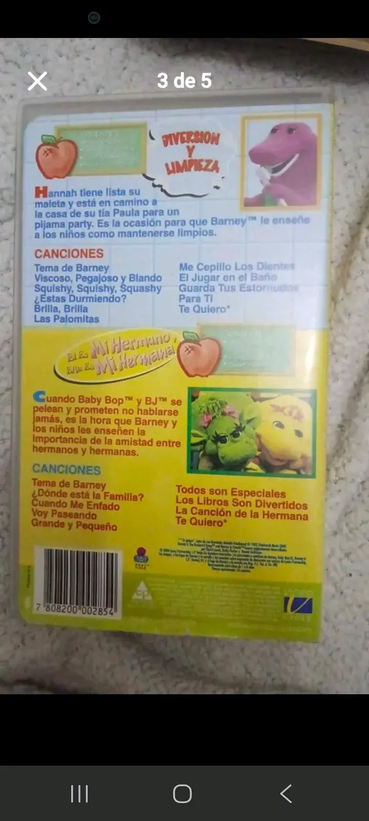 VHS Barney Diversión y Limpieza en Español - 3