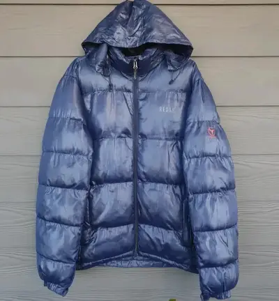 Chaqueta acolchada azul con capucha Redas - miniatura 1