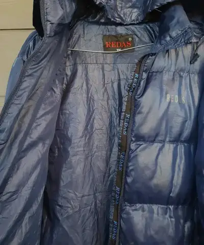 Chaqueta acolchada azul con capucha Redas - miniatura 3
