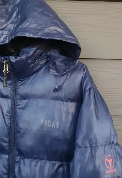 Chaqueta acolchada azul con capucha Redas - miniatura 4