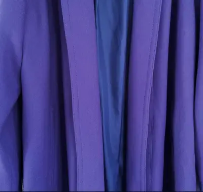 Abrigo largo morado de lana para mujer - miniatura 3