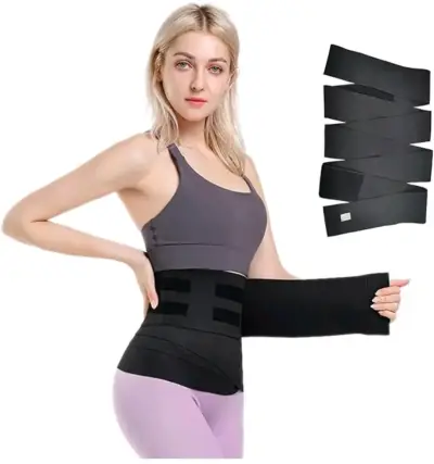 Faja reductora negra ajustable para mujer - miniatura 3