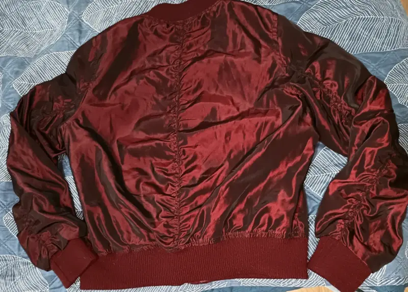 Chaqueta bomber burdeos de mujer - 4