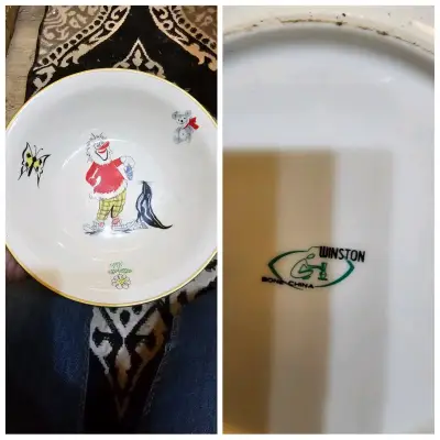 Platos de porcelana de payasos,niñas, duendes - miniatura 1