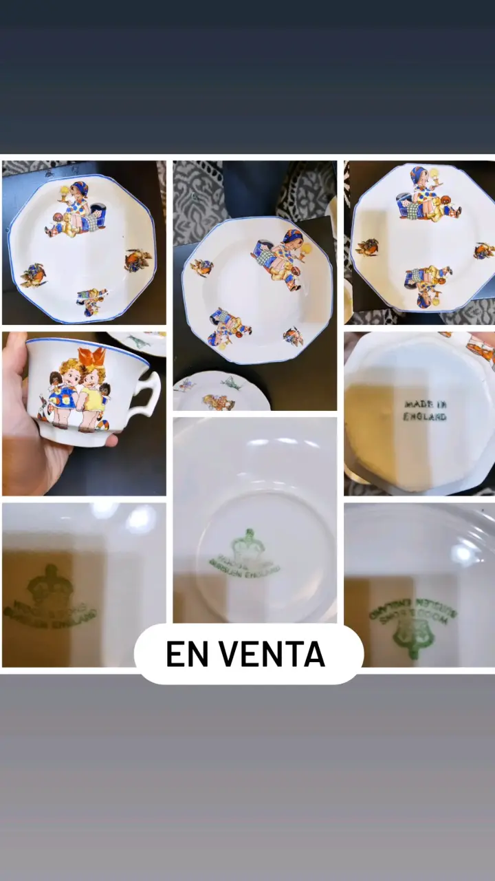 Platos de porcelana de payasos,niñas, duendes - 2