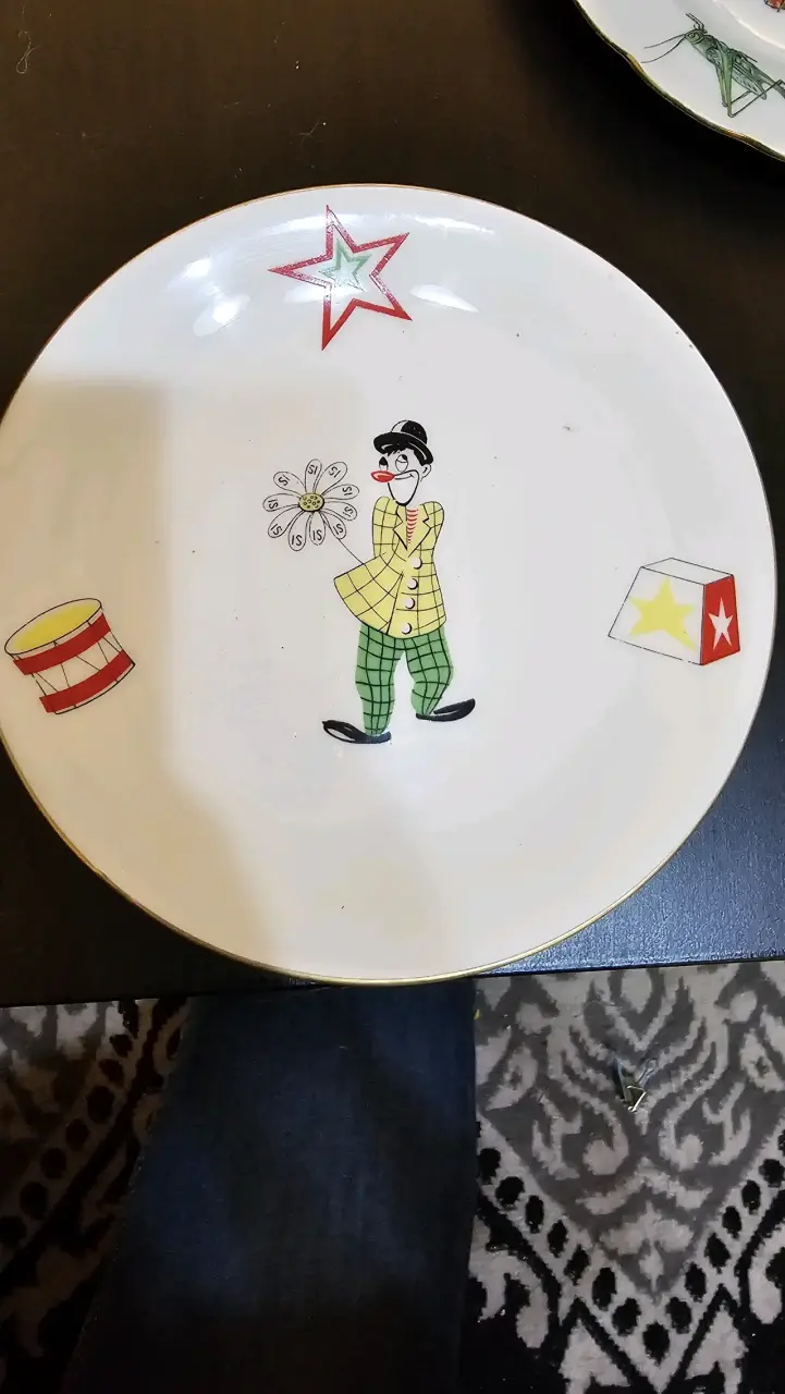 Platos de porcelana de payasos,niñas, duendes - 4