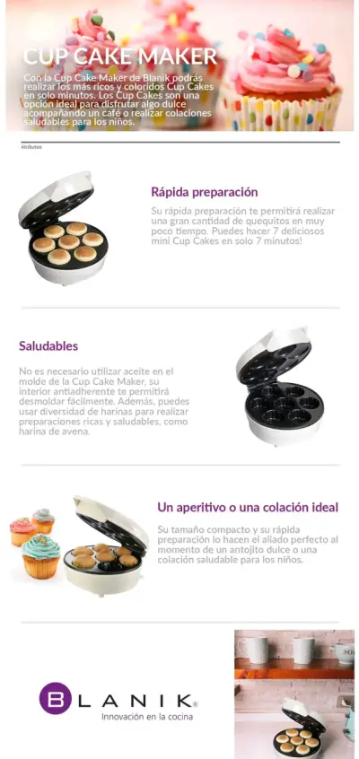 Máquina para hacer cupcakes Blanik BCCM012 - miniatura 6