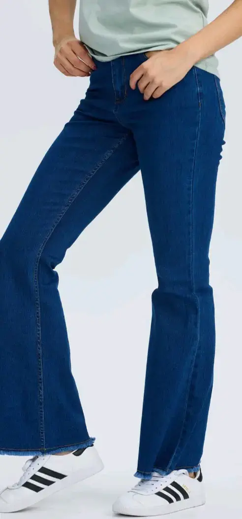 Jeans acampanados azul para mujer - 2
