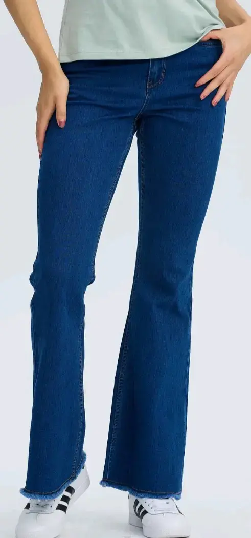 Jeans acampanados azul para mujer - 3