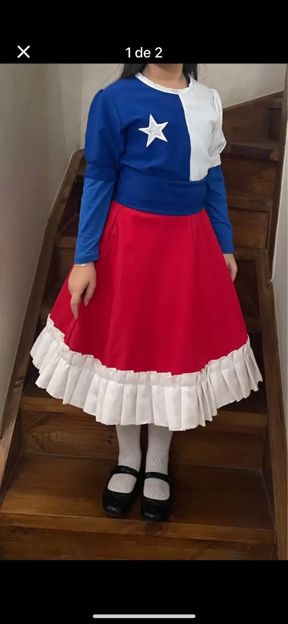 Traje de huasa chilena para niña - 1