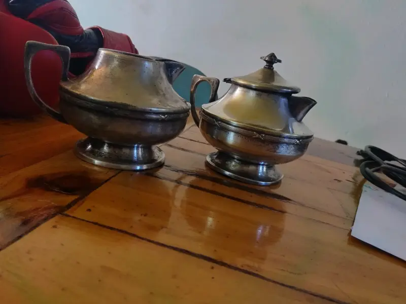 Juego de azucarera y cremera vintage - 1