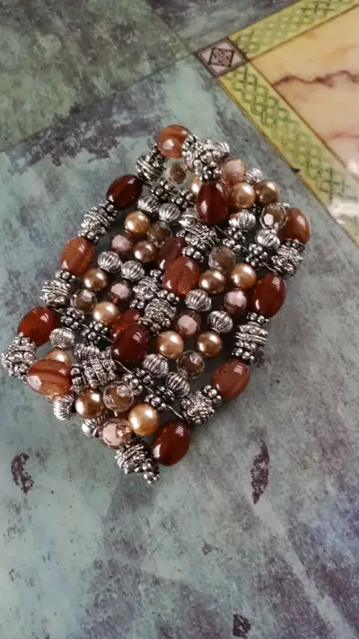 Pulsera elástica de cuentas multicolor - miniatura 2