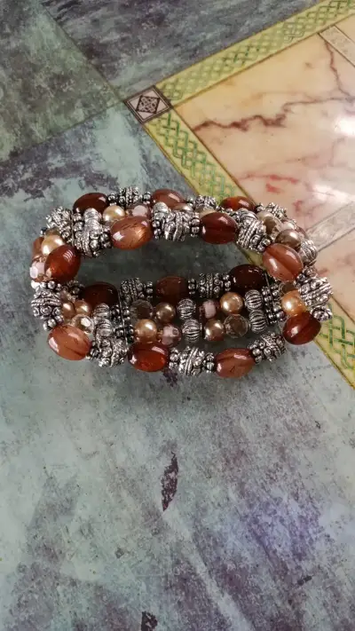 Pulsera elástica de cuentas multicolor - miniatura 3