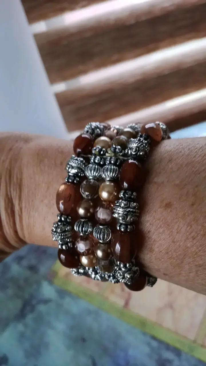 Pulsera elástica de cuentas multicolor - 5