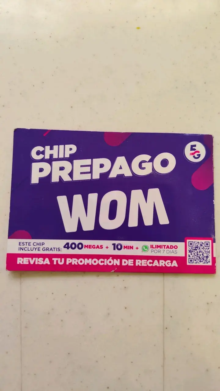 Chip Prepago WOM con 400 Megas y 10 Minutos - 1
