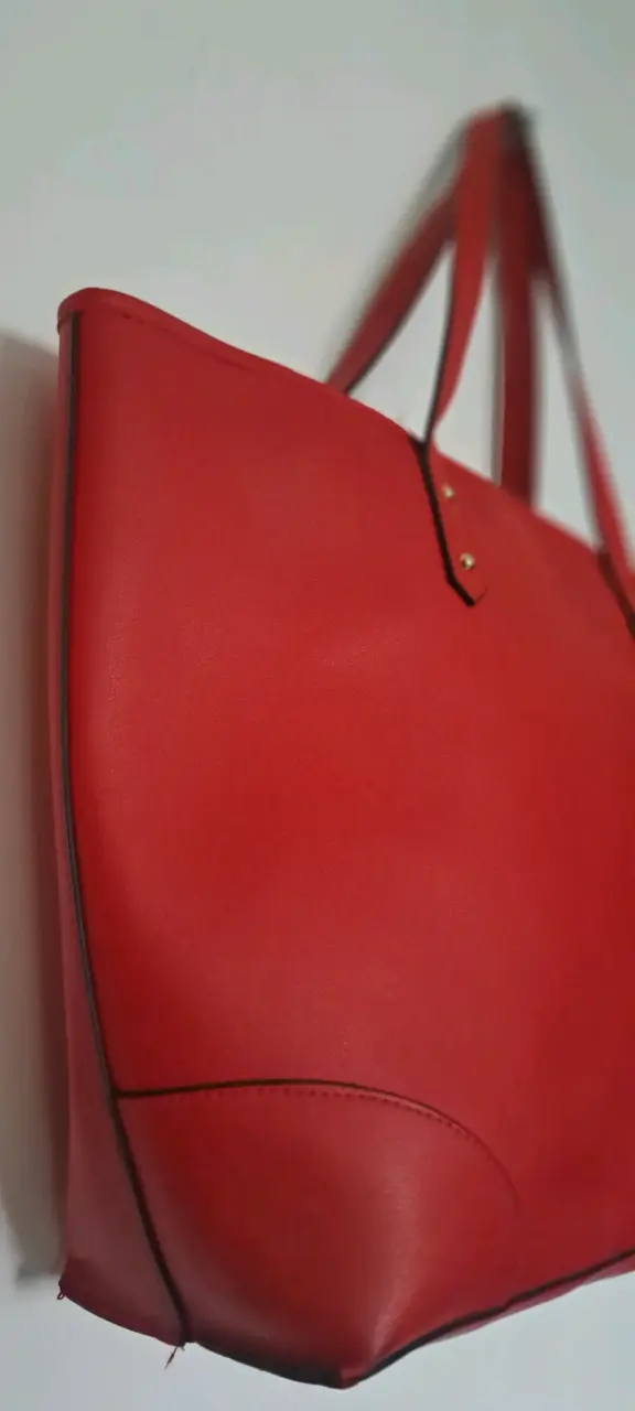 Bolso tote grande rojo elegante - 2