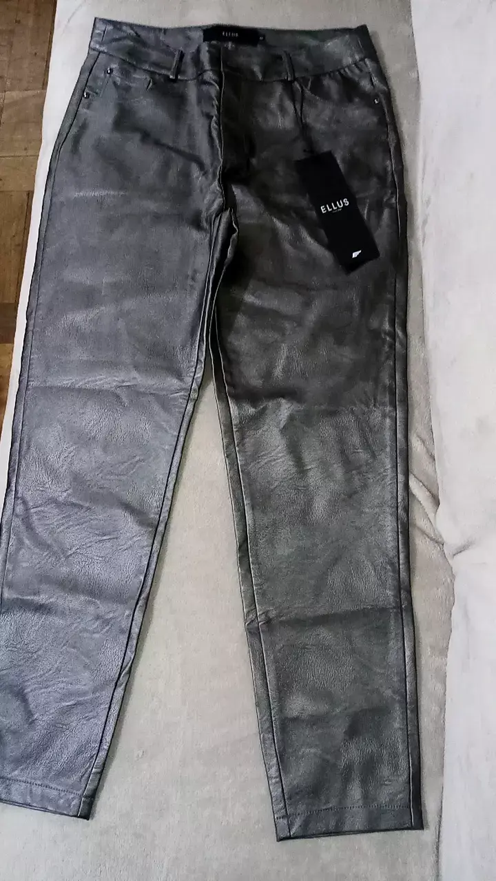 Pantalones de cuero sintético Ellus gris - 1