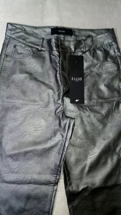 Pantalones de cuero sintético Ellus gris - miniatura 2
