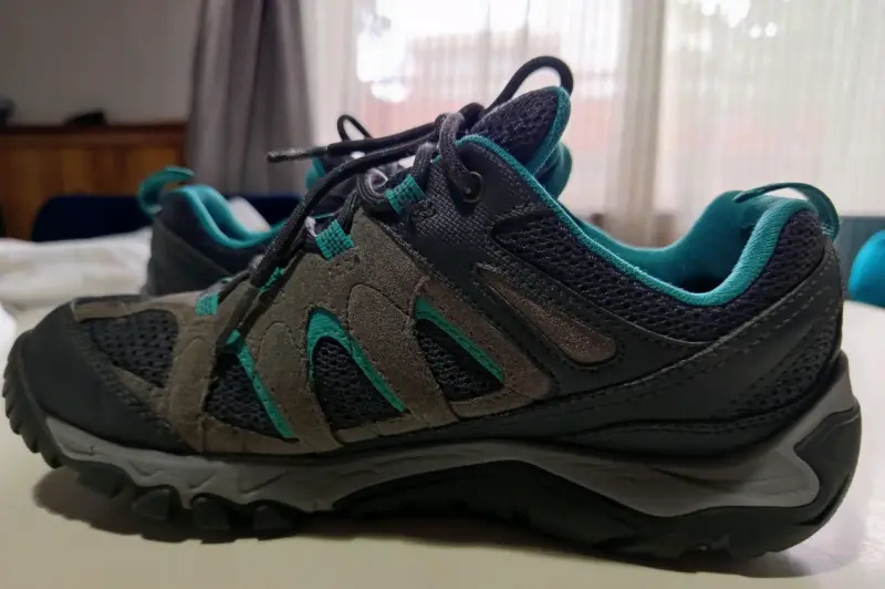 Zapatillas #38,senderismo Merrell gris y turquesa - 4