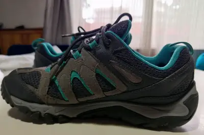 Zapatillas #38,senderismo Merrell gris y turquesa - miniatura 4