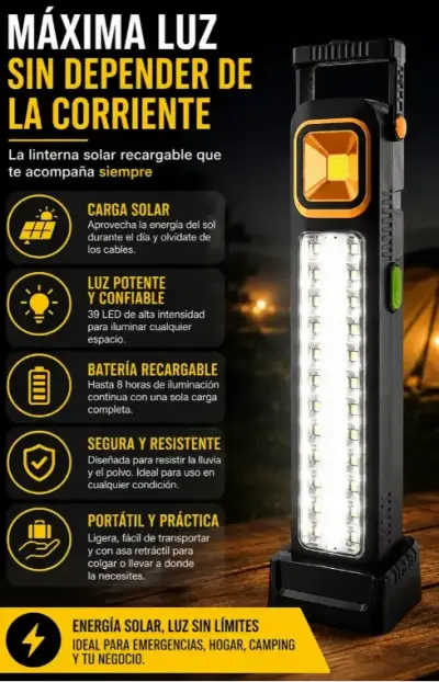 Linterna LED Recargable Solar Tasbel - miniatura 3