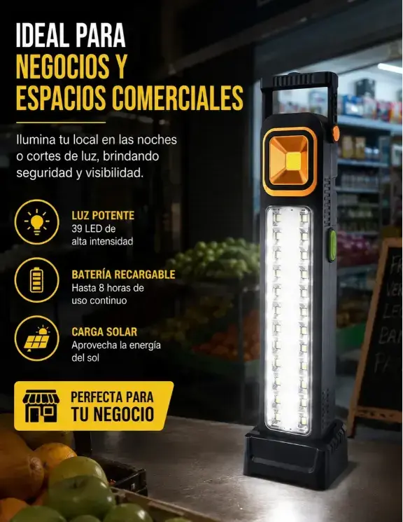 Linterna LED Recargable Solar Tasbel - 5